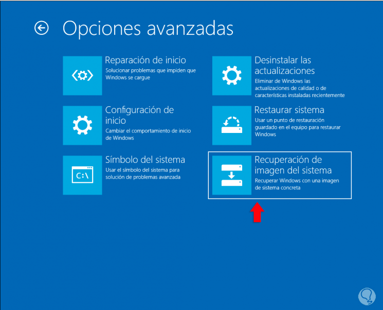 Cómo crear o restaurar una imagen del sistema con Windows 10 Solvetic