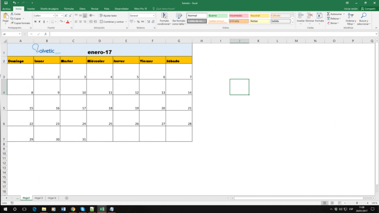 C Mo Crear Calendario En Excel Solvetic
