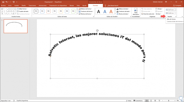 comment faire un texte courbé sur powerpoint