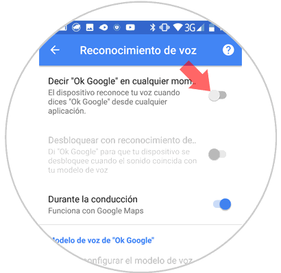 Cómo deshabilitar la búsqueda de voz Ok Google en Android