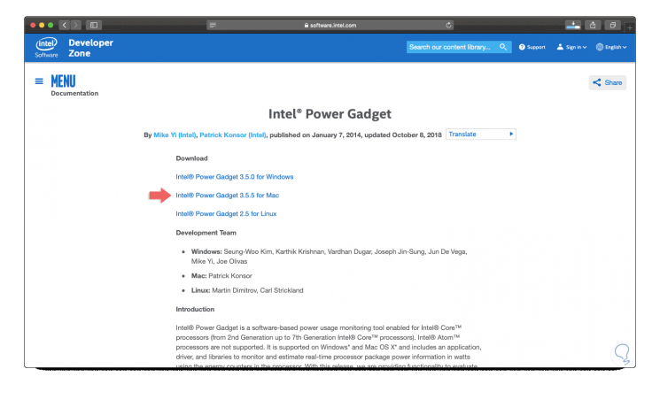 intel power utility macos