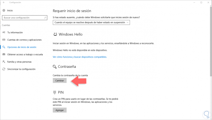 Cómo cambiar contraseña en cuenta de usuario Windows 10 - Solvetic