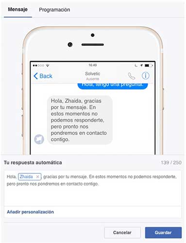 Cómo Activar Respuesta Automática Mensajes Facebook - Solvetic