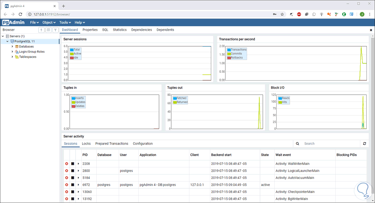 Создать базу postgresql windows