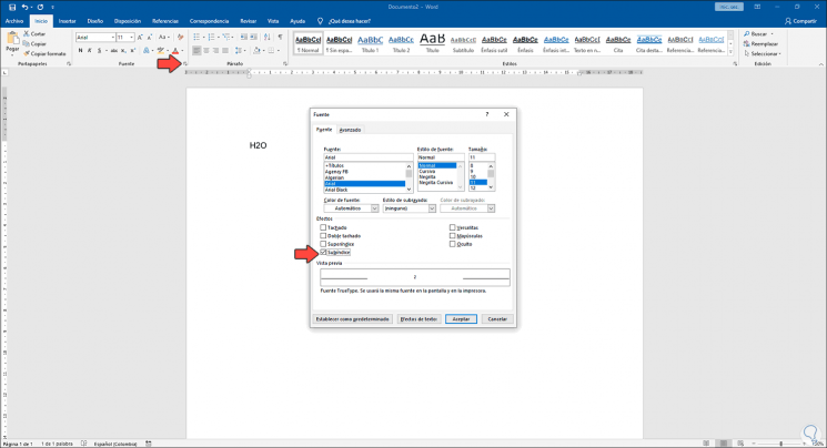 Cómo poner Superíndice o Subíndice en Word Solvetic