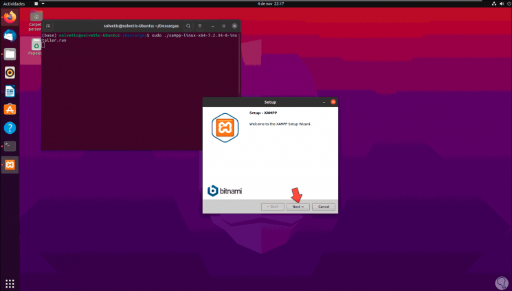 xampp install ubuntu terminal