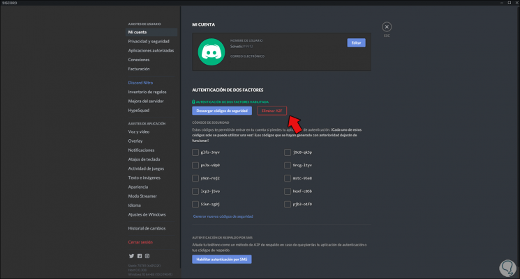 Deshabilitar Autenticación de dos factores Discord PC | 2FA | Incluso